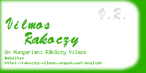 vilmos rakoczy business card